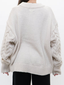 Modern x HM Cream Oversized Cable Knit Sweater (XS-XL)