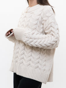 Modern x HM Cream Oversized Cable Knit Sweater (XS-XL)