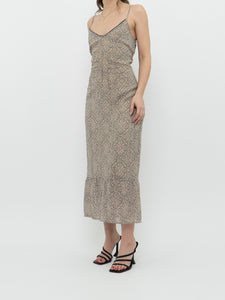 Vintage x SANDWICH Beige, Grey Patterned Dress (S)