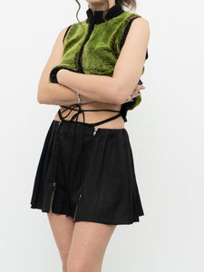 Modern x Black Pleated Mini Zipper Wrap Skirt (S)