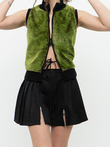 Modern x Black Pleated Mini Zipper Wrap Skirt (S)