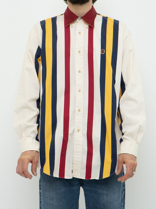 Vintage x TOMMY HILFIGER Cotton Striped Buttonup (L, XL)