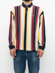 Vintage x TOMMY HILFIGER Cotton Striped Polo Shirt (L, XL)