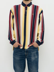 Vintage x TOMMY HILFIGER Cotton Striped Polo Shirt (L, XL)
