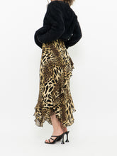 Load image into Gallery viewer, Vintage x Made in Canada x JOSEPH RIBKOFF Leopard Print Frilly Chiffon Dress (M)