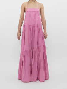 MNG x Pink Ruffle Maxi Dress (XS, S)