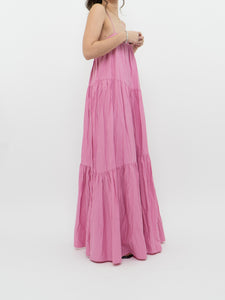 MNG x Pink Ruffle Maxi Dress (XS, S)