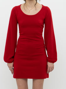 Vintage x Red Microknit Longsleeve Dress (M)