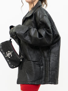 Vintage x Genuine Leather Black Croc Jacket (M-XXL)