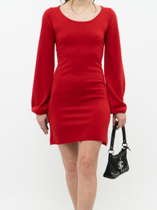 Vintage x Red Microknit Longsleeve Dress (M)