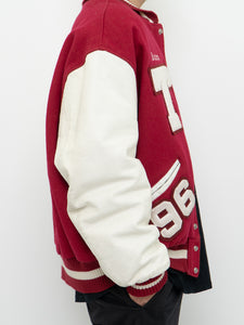 Vintage x Made in Canada x Tuscany High Red Wool Varsity Jacket (L, XL)