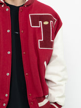 Load image into Gallery viewer, Vintage x Made in Canada x Tuscany High Red Wool Varsity Jacket (L, XL)