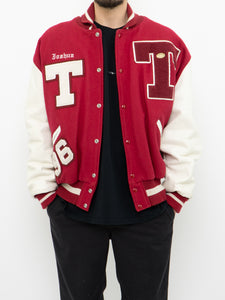 Vintage x Made in Canada x Tuscany High Red Wool Varsity Jacket (L, XL)