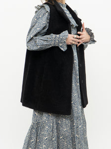EILEEN FISHER x Black Wool, Alpaca Fuzzy Vest (XS-M)