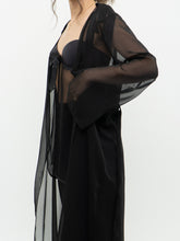 Load image into Gallery viewer, Vintage x Made in Canada x DONNA Sheer Black Robe (XS-M)