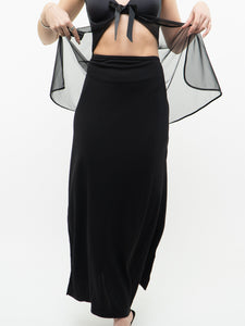 Vintage x Garage Black Slit Stretch Skirt (L-XL)