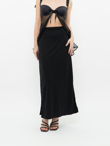 Vintage x Garage Black Slit Stretch Skirt (L-XL)