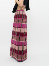 Load image into Gallery viewer, Vintage x Pink Plaid Knit Maxi Skirt (XS-M)