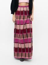 Load image into Gallery viewer, Vintage x Pink Plaid Knit Maxi Skirt (XS-M)