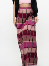 Load image into Gallery viewer, Vintage x Pink Plaid Knit Maxi Skirt (XS-M)