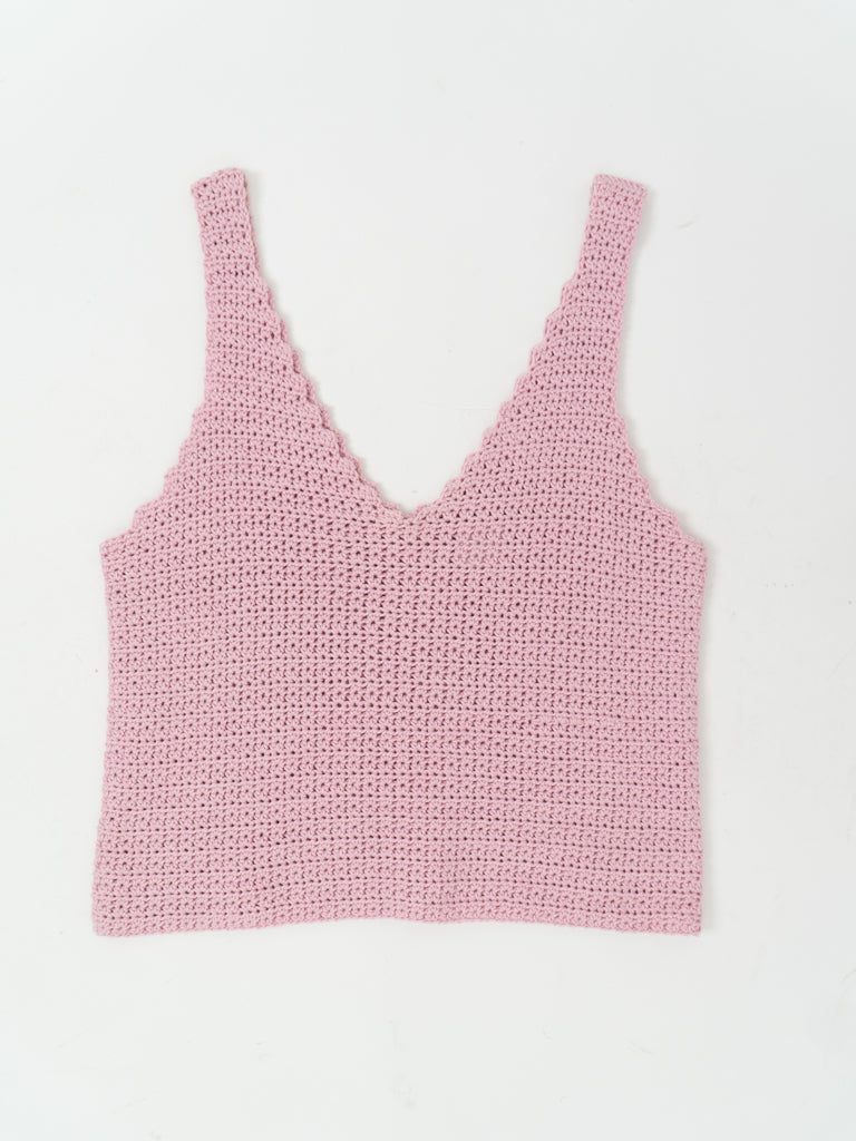 Vintage x Handmade Pink Crochet Tank (L, XL)