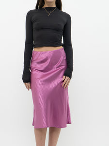 Modern x Magenta Satin Striped Midi Skirt (XS, S)