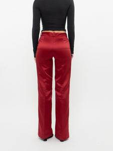 Vintage x Made in USA xHUGO BUSCATI Red Satin Pant (S, M)