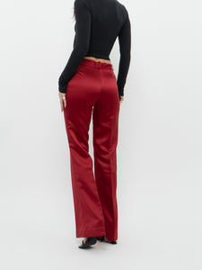 Vintage x Made in USA xHUGO BUSCATI Red Satin Pant (S, M)