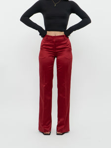 Vintage x Made in USA xHUGO BUSCATI Red Satin Pant (S, M)