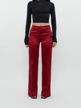 Load image into Gallery viewer, Vintage x Made in USA xHUGO BUSCATI Red Satin Pant (S, M)