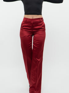 Vintage x Made in USA xHUGO BUSCATI Red Satin Pant (S, M)