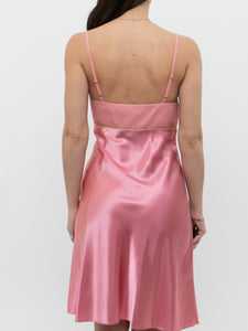 Vintage x Pink Silk Slip Dress (S, M)