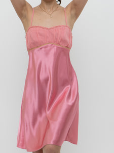 Vintage x Pink Silk Slip Dress (S, M)