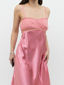 Vintage x Pink Silk Slip Dress (S, M)