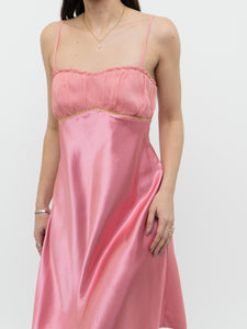 Vintage x Pink Silk Slip Dress (S, M)