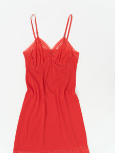 Vintage x Bright Coral Slip Dress (S, M)