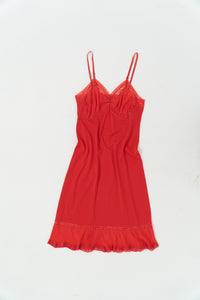 Vintage x Bright Coral Slip Dress (S, M)