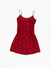 Load image into Gallery viewer, Vintage x Red Mesh Floral Slip Dress (S, M)