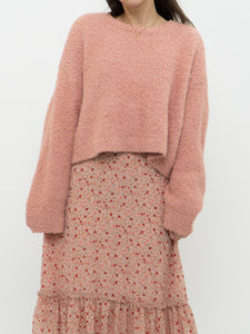 Modern x Pink Fuzzy Cropped Knit Sweater (XS-XL)