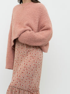 Modern x Pink Fuzzy Cropped Knit Sweater (XS-XL)