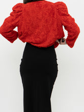 Load image into Gallery viewer, HM x Garden Collection Red Rose Textured Cardigan (XS-M)