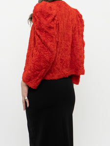 HM x Garden Collection Red Rose Textured Cardigan (XS-M)