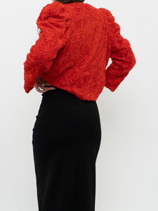 HM x Garden Collection Red Rose Textured Cardigan (XS-M)