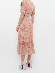 LULUS x Light Pink Floral Maxi Dress (XS, S)
