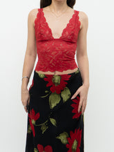 Load image into Gallery viewer, Vintage x LA SENZA Red Lace Tank (XS, S)