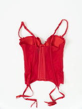 Load image into Gallery viewer, Vintage x LA SENZA Red Bow Mesh Corset (S, M, B-C Cup)