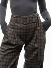 Load image into Gallery viewer, VINCE x Grey Plaid Wool Belted Pant (S, M)