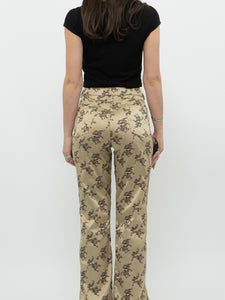 Vintage x Made in Turkey x Gold Patterned Satin Pant (M, L)