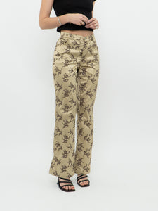 Vintage x Made in Turkey x Gold Patterned Satin Pant (M, L)