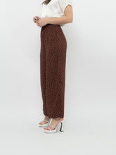 Load image into Gallery viewer, Vintage x Brown Dotted Silk Pant (XS)